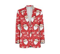 NRBEAWD Herren Casual Blazer Langarm Anzugjacken Sportmäntel One Button Business Jacke mit Tasche S-5XL, Weihnachtsmann, XL