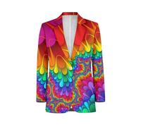 NRBEAWD Herren Casual Blazer Langarm Anzugjacken Sportmäntel One Button Business Jacke mit Tasche S-5XL, Batik, 5XL