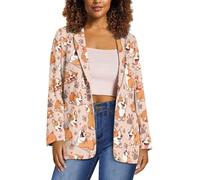 NRBEAWD Langärmeliger Blazer für Damen, Jacke, Mantel, lässig, Business-Kleid, Anzug, Ein-Knopf mit Tasche, Größe 2XS-3XL, Corgi Hundepfote, XXL