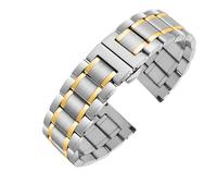 NRERDMT 14 mm, 16 mm, 18 mm, 19 mm, 20 mm. 316L Edelstahlarmband ist geeignet for Tissot 1853 T41 T17 Silber-Gold-Roségold-Uhrenkette.(Silvery Gold,20mm)