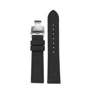 NRERDMT 18 mm/19/20/21/22/23/24 mm Nylon + Echtleder-Uhrenarmband, kompatibel mit Seiko SRPC31J1/Citizen Tissot, allen großen Marken, Herrenarmband(Black silver,18mm)