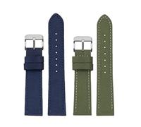 NRERDMT 18 mm/19/20/21/22/23/24 mm Nylon + Echtleder-Uhrenarmband, kompatibel mit Seiko SRPC31J1/Citizen Tissot, allen großen Marken, Herrenarmband(Brown silver,24mm)