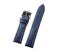 NRERDMT 18 mm 20 mm 22 mm Lederarmband for Uhren, kompatibel mit Omega, kompatibel mit Seiko-Armband, Eidechsenmuster, weiches, bequemes Armband, wasserdichtes Sportarmband(Blue,20mm)