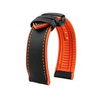 NRERDMT 20 mm 21 mm 22 23 24 mm Nylon-Gummi-Uhrenarmband, kompatibel mit TAG Heuer F1 Racing Car-Taucharmband, kompatibel mit Breitling/Omega/Mido/wasserdichtem Armband(24,22mm)