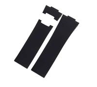 NRERDMT 25 mm * 12 mm Uhrenzubehör, wasserdichtes Uhrenarmband aus Silikonkautschuk, Armband for Armbanduhren, Gürtel, kompatibel mit Ulysse Nardin Herrenarmband(Black-No buckle)