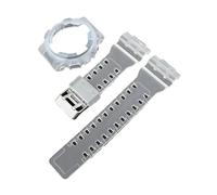 NRERDMT Armband + Gehäuse kompatibel mit Casio G-Shock GA-100/110/120/140 GD-100 GAX-100 GLS-100 Ersatz-Gummi-Silikon-Matt-Uhrenarmband(Transparent)