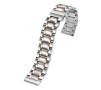NRERDMT Edelstahl-Uhrenarmband, kompatibel mit allen Uhrenarmbändern, 16 mm, 17 mm, 18 mm, 19 mm, 20 mm, 21 mm, 22 mm, 23 mm, 24 mm, Stahlband(Silver Rose,14mm)