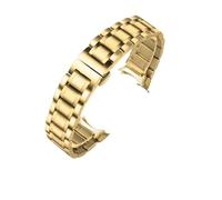 NRERDMT Edelstahl-Uhrenarmband mit gebogenem Ende, kompatibel mit Tissot 1853 Couturier T035, 18 mm, 22 mm, 23 mm, 24 mm, Uhrenarmband for Damen und Herren(Gold-Curved,22mm)
