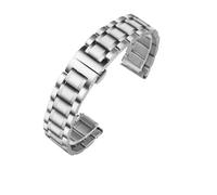 NRERDMT Edelstahl-Uhrenarmband mit gebogenem Ende, kompatibel mit Tissot 1853 Couturier T035, 18 mm, 22 mm, 23 mm, 24 mm, Uhrenarmband for Damen und Herren(Silver-Flat,24mm)