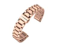 NRERDMT Edelstahl-Uhrenarmband mit gebogenem Ende, kompatibel mit Tissot 1853 Couturier T035, 18 mm, 22 mm, 23 mm, 24 mm, Uhrenarmband for Damen und Herren(Rose Gold-Flat,24mm)