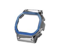 NRERDMT GM-B2100 Gmw-b5000 Fluorkautschukarmband Lünette Kompatibel Mit Casio GMW-B5000 Gummiarmband Edelstahlgehäuse FMK-Armband(BLACK WHITE,GM-B2100)