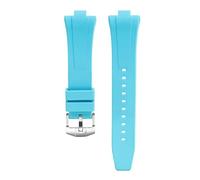 NRERDMT Kompatibel mit Citizen NJ0150 NJ0151 NJ0158 Uhr Fluorkautschukband FKM Armband Herrenarmband Schnellverschluss-Armband(Light blue)
