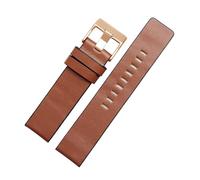 NRERDMT Kompatibel mit DIESEL Echtlederarmband DZ7311 DZ7332 DZ7314 DZ1405 DZ4323 Uhrenarmband Schwarz Braun 22mm 24mm 26mm 27mm 28mm 30mm(A Brown rg,32mm)