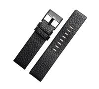 NRERDMT Kompatibel mit DIESEL Echtlederarmband DZ7311 DZ7332 DZ7314 DZ1405 DZ4323 Uhrenarmband Schwarz Braun 22mm 24mm 26mm 27mm 28mm 30mm(Black bk,24mm)