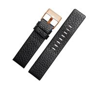 NRERDMT Kompatibel mit DIESEL Echtlederarmband DZ7311 DZ7332 DZ7314 DZ1405 DZ4323 Uhrenarmband Schwarz Braun 22mm 24mm 26mm 27mm 28mm 30mm(Black rg,26mm)