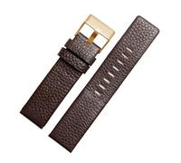 NRERDMT Kompatibel mit DIESEL Echtlederarmband DZ7311 DZ7332 DZ7314 DZ1405 DZ4323 Uhrenarmband Schwarz Braun 22mm 24mm 26mm 27mm 28mm 30mm(Brown g,27mm)