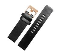 NRERDMT Kompatibel mit DIESEL Echtlederarmband DZ7311 DZ7332 DZ7314 DZ1405 DZ4323 Uhrenarmband Schwarz Braun 22mm 24mm 26mm 27mm 28mm 30mm(A Black rg,27mm)