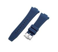 NRERDMT Kompatibel mit Tissot PRX Uhrenarmband Super Player T137.407-410 Gummi-Uhrenarmband aus nicht aschfarbenem Silikon, 26-12 mm(Blue Silver)