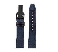 NRERDMT Nylon-Lederarmband 20 mm 21 mm 22 mm, kompatibel mit IWC Le Petit Prince Big Pilot TOP IW3777, schwarzes Sport-Canvas-Uhrenarmband(Blue black,20mm)