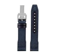 NRERDMT Nylon-Lederarmband 20 mm 21 mm 22 mm, kompatibel mit IWC Le Petit Prince Big Pilot TOP IW3777, schwarzes Sport-Canvas-Uhrenarmband(Blue silver,21mm)