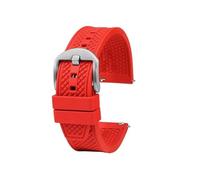 NRERDMT Orange-blaues Gummiarmband, kompatibel mit Seiko IWC Rolex Omgea-Armband, 20 mm, 22 mm, universelles Herren-Taucharmband aus Silikon(Red Silver buckle,20mm Width)