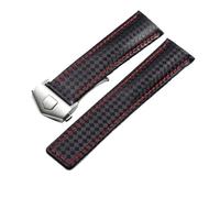 NRERDMT Schwarzes Kalbsleder-Armband kompatibel mit Tag Heuer Aquaracer 300 CARRERA F1 Uhrenarmband Herren(Black-silver,22mm)