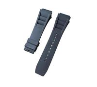 NRERDMT Silikon-Uhrenarmband, kompatibel mit Richard Mille RM011-Armband, wasserdicht, schweißfest, for Herren, for Tragen im Ohrstil, Mill-Gummiarmband, 25 mm(Noir,Black buckle)