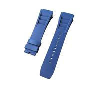 NRERDMT Silikon-Uhrenarmband, kompatibel mit Richard Mille RM011-Armband, wasserdicht, schweißfest, for Herren, for Tragen im Ohrstil, Mill-Gummiarmband, 25 mm(Blue,Rosegold buckle)