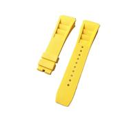 NRERDMT Silikon-Uhrenarmband, kompatibel mit Richard Mille RM011-Armband, wasserdicht, schweißfest, for Herren, for Tragen im Ohrstil, Mill-Gummiarmband, 25 mm(Yellow,Silver buckle)