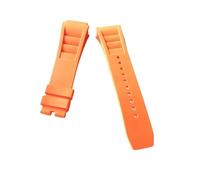 NRERDMT Silikon-Uhrenarmband, kompatibel mit Richard Mille RM011-Armband, wasserdicht, schweißfest, for Herren, for Tragen im Ohrstil, Mill-Gummiarmband, 25 mm(Orange,No buckle)