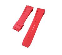 NRERDMT Silikon-Uhrenarmband, kompatibel mit Richard Mille RM011-Armband, wasserdicht, schweißfest, for Herren, for Tragen im Ohrstil, Mill-Gummiarmband, 25 mm(Red,No buckle)