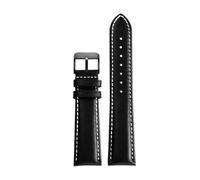 NRERDMT Uhrenarmband aus Kalbsleder, weiches Material, Uhrenarmband, 18 mm, 19 mm, 20 mm, 21 mm, 22 mm, 24 mm, mit Edelstahlschnalle(Darkblue Black,21mm)