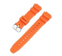 NRERDMT Uhrenarmband-Zubehör ist geeignet for Casio-Uhren W-218h / F-108 AE1200 / 1000/1300, Uhrenarmband aus Harz-Silikon, 18 mm(Orange Silver)