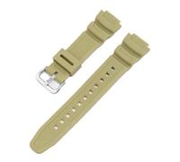 NRERDMT Uhrenarmband-Zubehör ist geeignet for Casio-Uhren W-218h / F-108 AE1200 / 1000/1300, Uhrenarmband aus Harz-Silikon, 18 mm(Rice Yellow Silver)