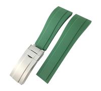 NRYCR 20 mm 21 mm Gummi-Uhrenarmband für Rolex Submariner OYSTERFLEX Daytona GMT Yacht Master Strap Edelstahl Verschluss Armband, 20 mm, Achat