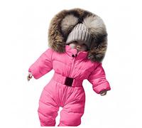 Nsercvb Schneeanzug Baby, Baby Schneeanzug 0-24 Monate Junge Mädchen Winter Overall Mit Kapuze Fleece Dick Strampler Spielanzug Jumpsuit Babykleidung Jacke Mantel Winterjacke Übergangsjacke Outfits