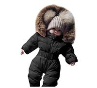 Nsercvb Schneeanzug Baby, Baby Schneeanzug 0-24 Monate Junge Mädchen Winter Overall Mit Kapuze Fleece Dick Strampler Spielanzug Jumpsuit Babykleidung Jacke Mantel Winterjacke Übergangsjacke Outfits