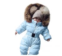 Nsercvb Schneeanzug Baby, Baby Schneeanzug 0-24 Monate Junge Mädchen Winter Overall Mit Kapuze Fleece Dick Strampler Spielanzug Jumpsuit Babykleidung Jacke Mantel Winterjacke Übergangsjacke Outfits