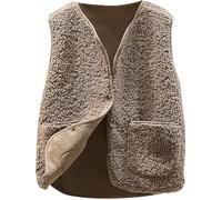 nsiaot Black Friday For Future Damen Teddy Fleece Weste, Sale Fleeceweste Herbst Winter Warm Ärmellos Fellweste Pelzjacke Leicht Casual Einfarbig Plüschweste Herbstmantel V-Ausschnitt Lammwolle