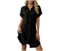 nsiaot Sommerkleid Damen Lang, A-Linien Maxikleid V-Ausschnitt Ärmellose Knopfleiste Blusenkleid Baumwolle Leinen Strandkleid Elegant Sommer Freizeitkleid Locker Sexy Maxikleid Bequem Hauskleid