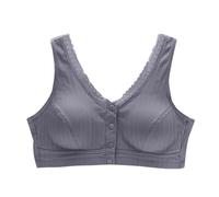 NSICBMNO Bügellose BHs für Damen, Übergröße, Frontverschluss, kabelloser Stütz-BH für ältere Frauen, nach Mastektomie, Bralette, gepolsterter Push-up-BH, Vollschalen-Bralette, Bralettes für den Alltag