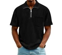 NSICBMNO Herren-Pullover mit Viertelreißverschluss, Übergröße, Langarm, Laufshirt, V-Ausschnitt, Cord, Golf, Polo-Shirts, Quarter-Rip, Sweatshirts, Henley-Shirts, Baggy-T-Shirt für Freizeit und Arbeit