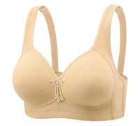 NSICBMNO Jelly BHs für Damen, ohne Bügel, gepolstert, Push-Up, bügelloser Stütz-BH, Übergröße, Lifting, volle Abdeckung, Minimizer, Sport-Bralette, Beige., 72