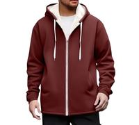 NSICBMNO Kapuzenpullover mit Reißverschluss für Herren, Fleece-gefütterter Kapuzenpullover mit Taschen, Winterjacken, übergroßer Kapuzenpullover, Fleece-Jacke mit Kapuze, Sport-Kapuzenpullover