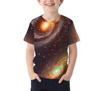 NSICBMNO Mädchen T-Shirts Weltraum T-Shirt Kinder Kurzarm T-Shirts Mode Grafik Cartoon Rundhalsausschnitt Casual Sport Top Lose Schule Tunika Tops T-Shirts Bluse für 3-14 Jahre, Mehrfarbig, 9 Jahre