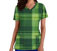 NSICBMNO OP-Oberteil für Damen, kurzärmelig, Tunika, Rundhalsausschnitt, Blusen, St. Patricks Day, T-Shirt, Lucky Irish Shamrock, Sommer-T-Shirt, lässige Blusen, lustige Paddy's Day-Tops, Übergröße, T