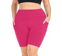 NSICBMNO Radlerhose für Damen, Übergröße, Workout-Leggings mit Taschen, schnell trocknend, Jogginghose, hohe Taille, Yogahose, athletische Fitness-Shorts, dehnbare Sport-Leggings, schmale Passform