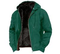 NSICBMNO Sherpa-Fleecejacke für Herren, Übergröße, Wintermantel, Fleece-Jacke mit Kapuze, übergroßes Sweatshirt, lässiger Kapuzenpullover, langärmelig, Sweatshirts, warme Jacken, Parka-Mantel, A Green