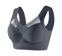 NSICBMNO Sport-BHs für Damen, Übergröße, ohne Bügel, Bralette, nicht gepolstert, Stütz-BH für schlaffe Brüste, kabellos, Push-Up-Bralette, volle Abdeckung, V-Ausschnitt, Bralettes Sport-BH, D Grau