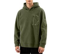 NSICBMNO Übergroßer Kapuzenpullover für Herren, Fleece-Hoodie mit Reißverschlusstaschen, flauschiger Pullover, lockere Passform, Kapuzen-Sweatshirt, Winterpullover, lässige Hoodies, Baggy-Sweatshirt